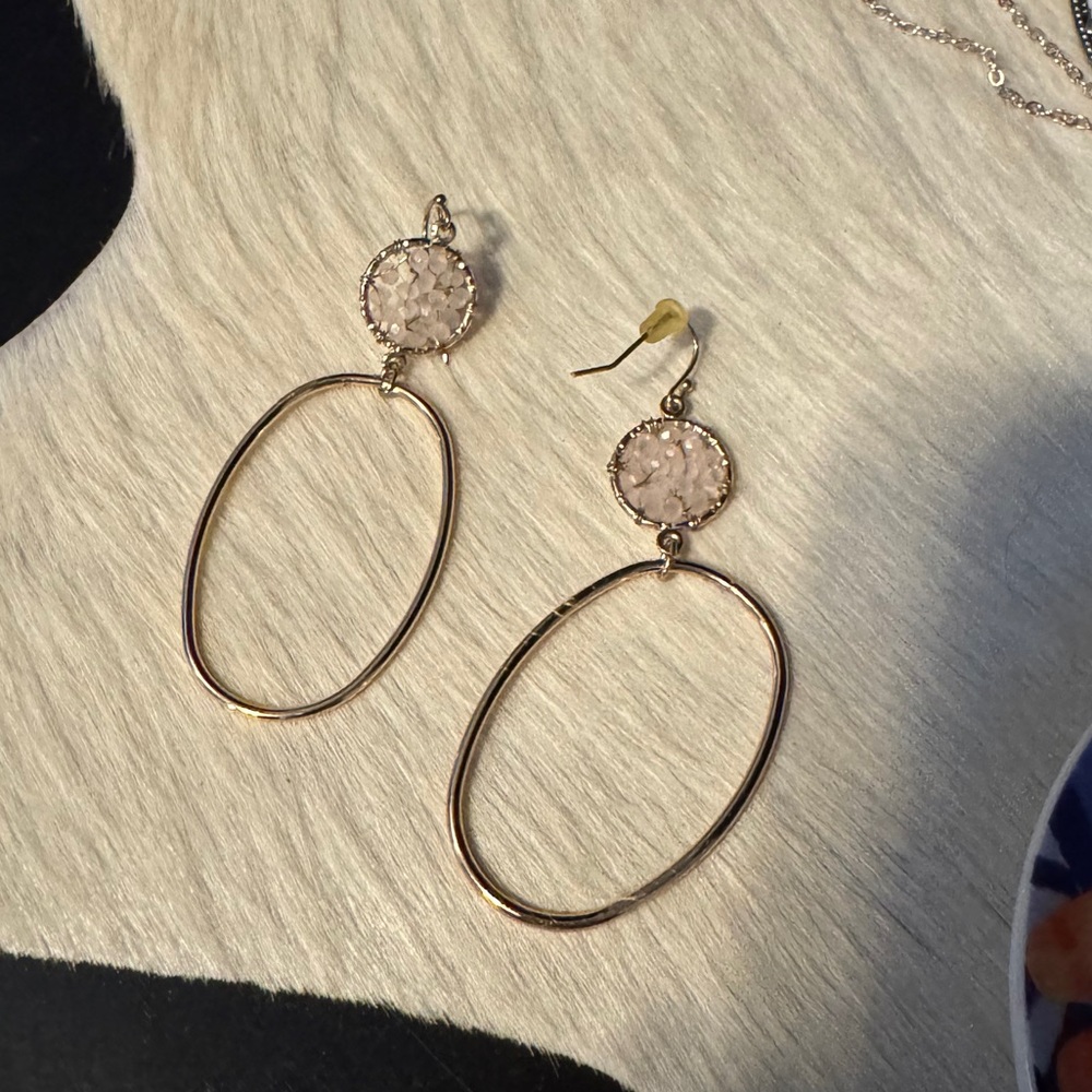 Park lane sunset gold and light pink earrings